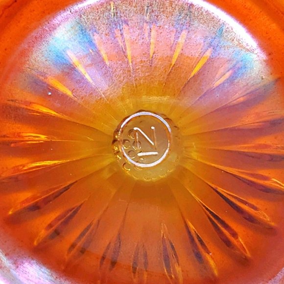 Antique Northwood Carnival Blossoms & Palms Bowl - Picture 6 of 6